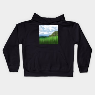 Mountain Scene Clouds Kids Hoodie